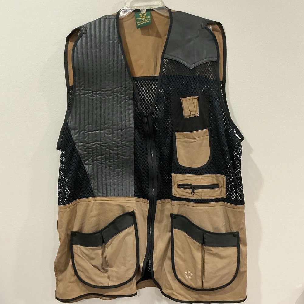 Vintage Chimere Shooting Vest 4X Tan Mesh Trap Skeet Sporting Clays